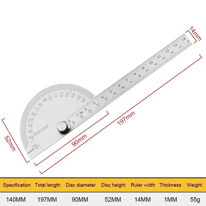 Protractor Angle Ruler Dividing Gauge Angle Ruler 180 Degree Semi Circular Carpenter 14cm 1PC angle protractor