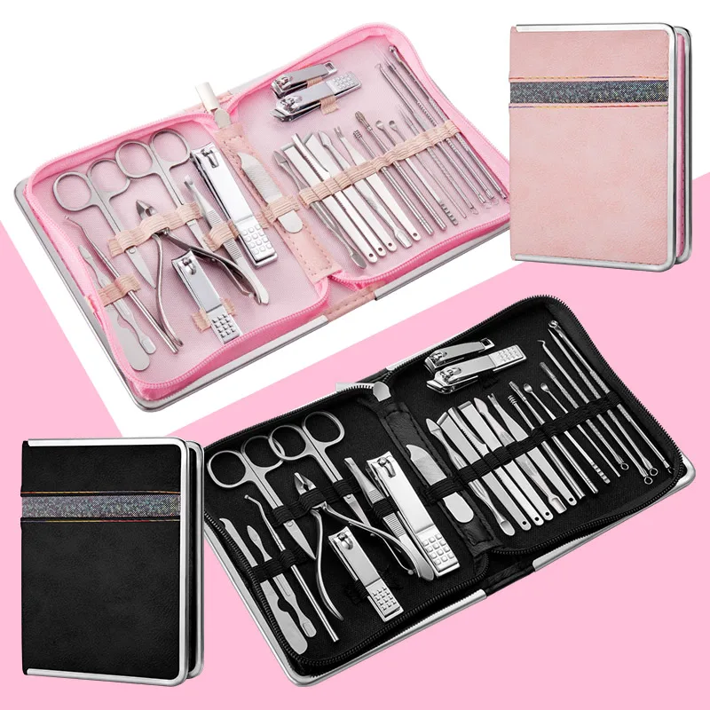 Manicure Set Stainless Steel Nail Clippers Dead Skin Scissor Cleaning Grooming Cuticle Nipper Nail Tools Kit 3