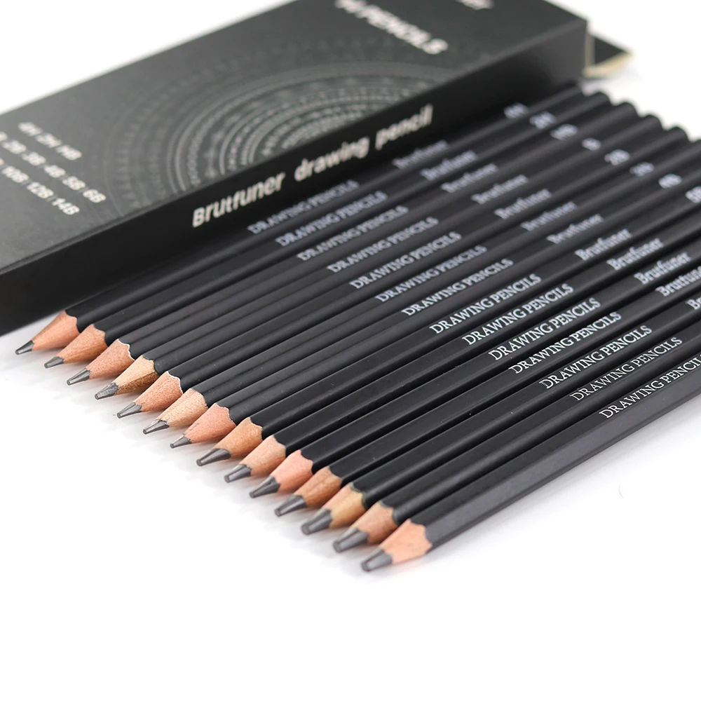 Toshorfunerプロフェッショナル14pcs描画鉛筆セット4h 14b