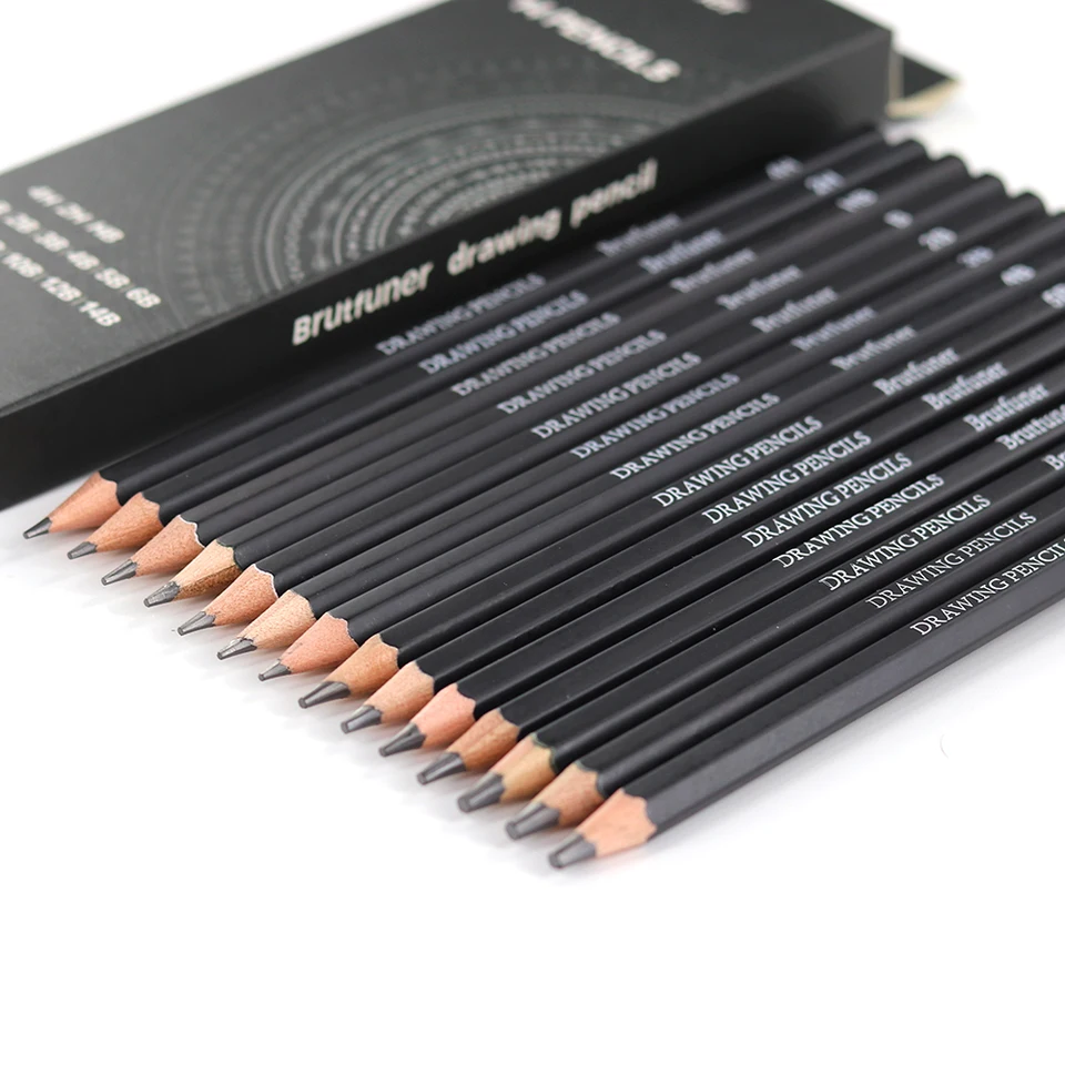 Toshorfunerプロフェッショナル14pcs描画鉛筆セット4h 14bグラファイト