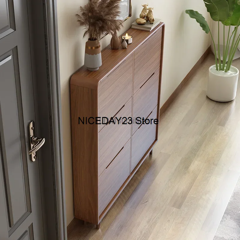 

Современная полка для обуви в прихожую, деревянный дизайнерский шкаф-органайзер, шкаф для обуви в помещении, пыленепроницаемый шкаф на обувь, мебель для дома