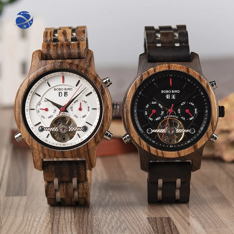 

YunYi Factory High Quality Men/ Women's Watches Automatic Mechanical Luxury Brand Chronograph Wooden Watch Square With Movement