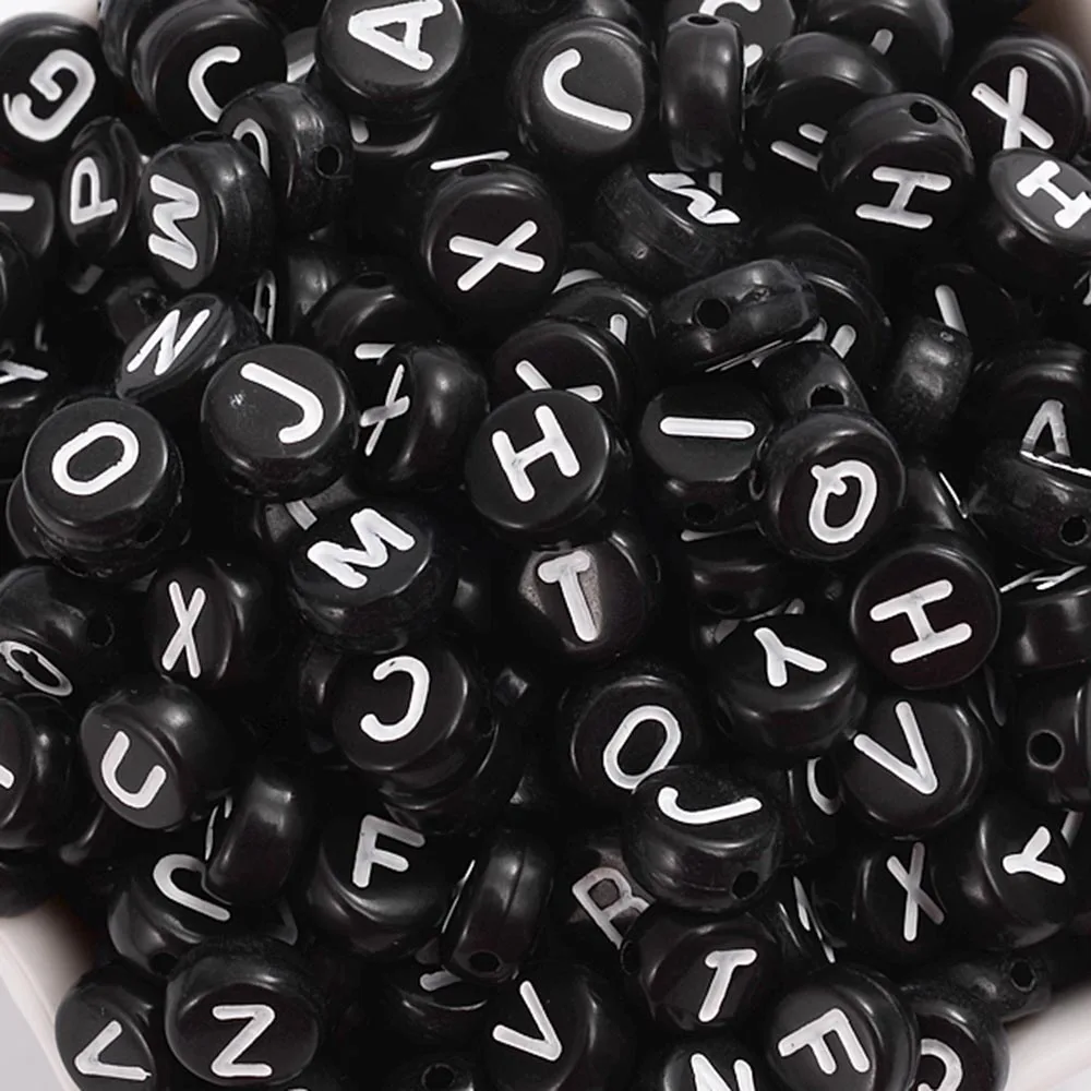 100 teile/los Herz Acryl Buchstaben Perlen Bunte Alphabet Lose Spacer Perlen Für Schmuck Machen DIY Handgemachte Armband Halskette – Detail 6