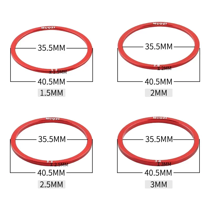 Bicycle Bottom Bracket 5PCS Bottom Bracket Spacer 1.5/2/2.5/3mm Bike Bottom Bracket Adjust Shim Cassette Washer Gasket Cycling Accessories