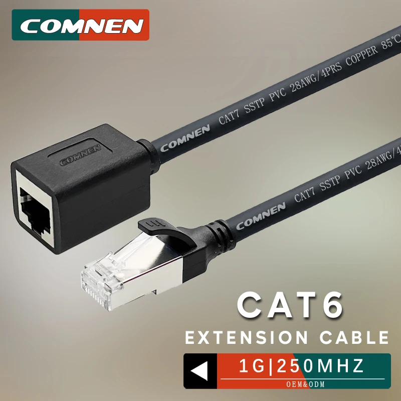 COMNEN Cat5e Cat6 Shielded FTP Extension Cable Cat 6 Male to Female