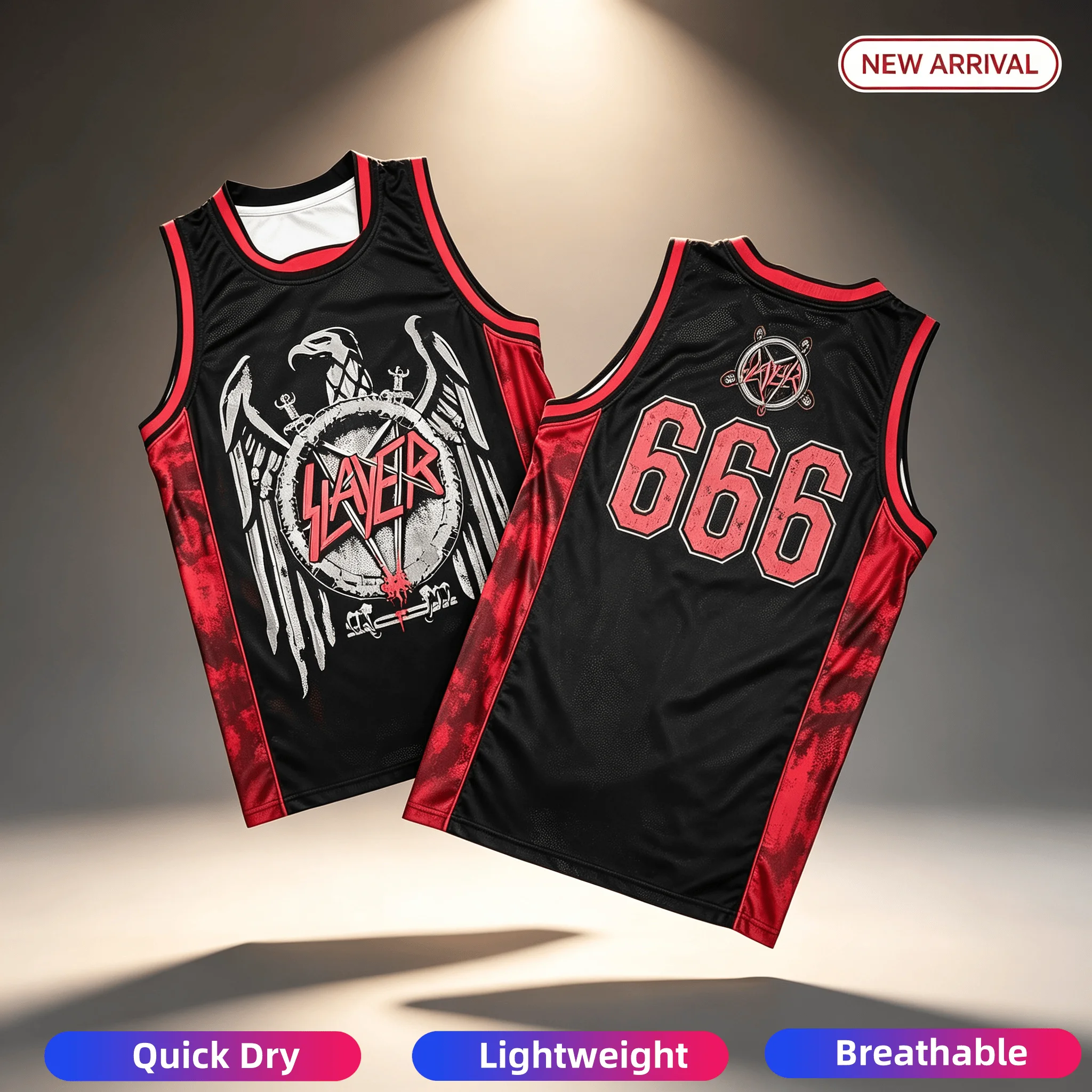 Sommer Neu Metallica Ride The Lightning 84 Basketballanzug Ärmellose Weste Heavy Metal Rock Sport Schnelltrocknende Weste Familienset