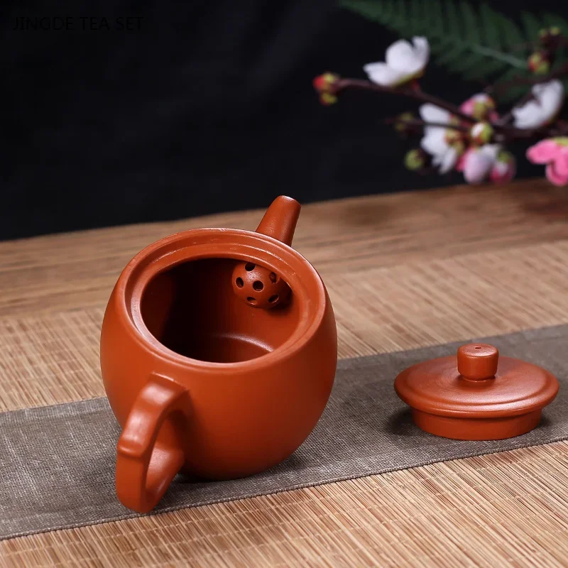 1PCS Yixing handmade purple clay teapot raw ore red clay Chinese household tea maker zisha tea set