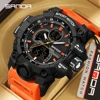 SANDA 6198 Watch Fashion Trend Dual Screen Multi functional Outdoor Sports Multi functional Waterproof Electronic Men's Watch 1