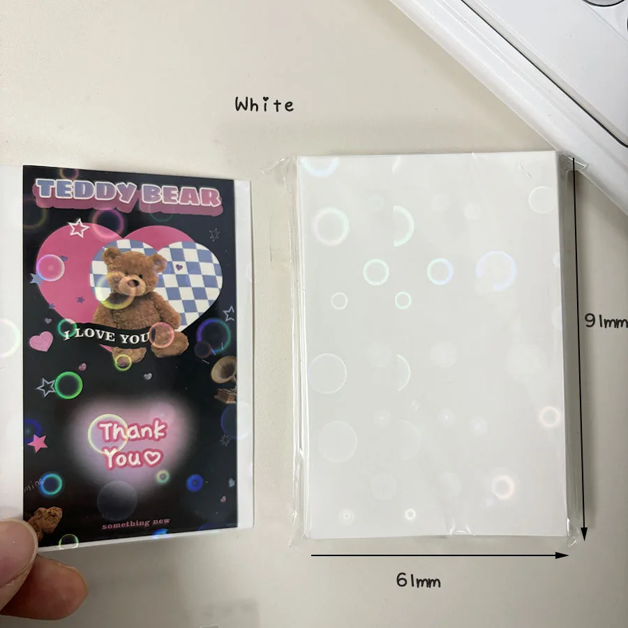 Sharkbang 50pcs/Lot Holo Card Sleeves 61x91mm Bubble Series PP Kpop Holders For Postcards Films Game Cards Photocard Protector 4
