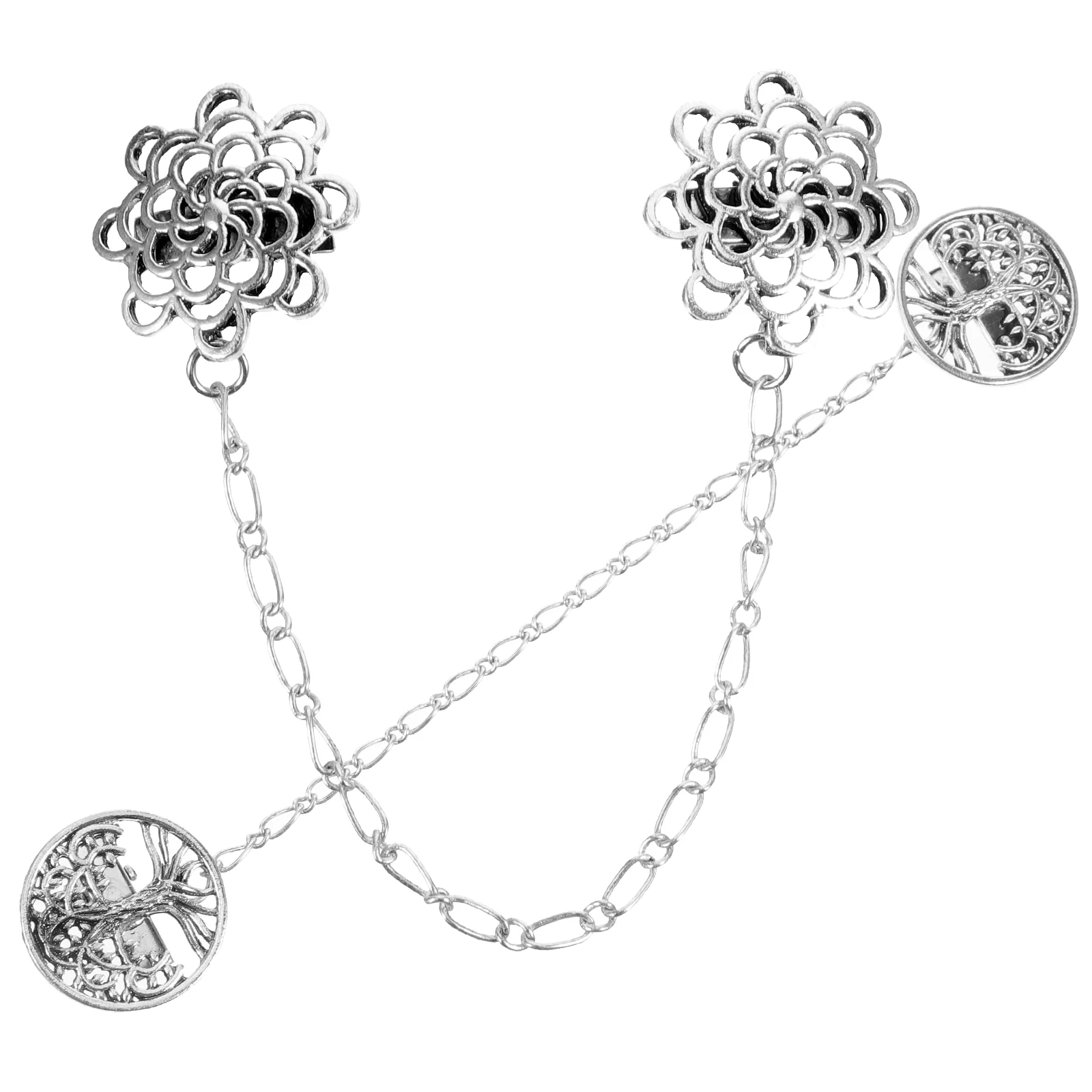 

2 Pcs Collar Chain Women Dress Clips Shirt Cardigan Sweaters for Cinch Alloy Shawl Miss