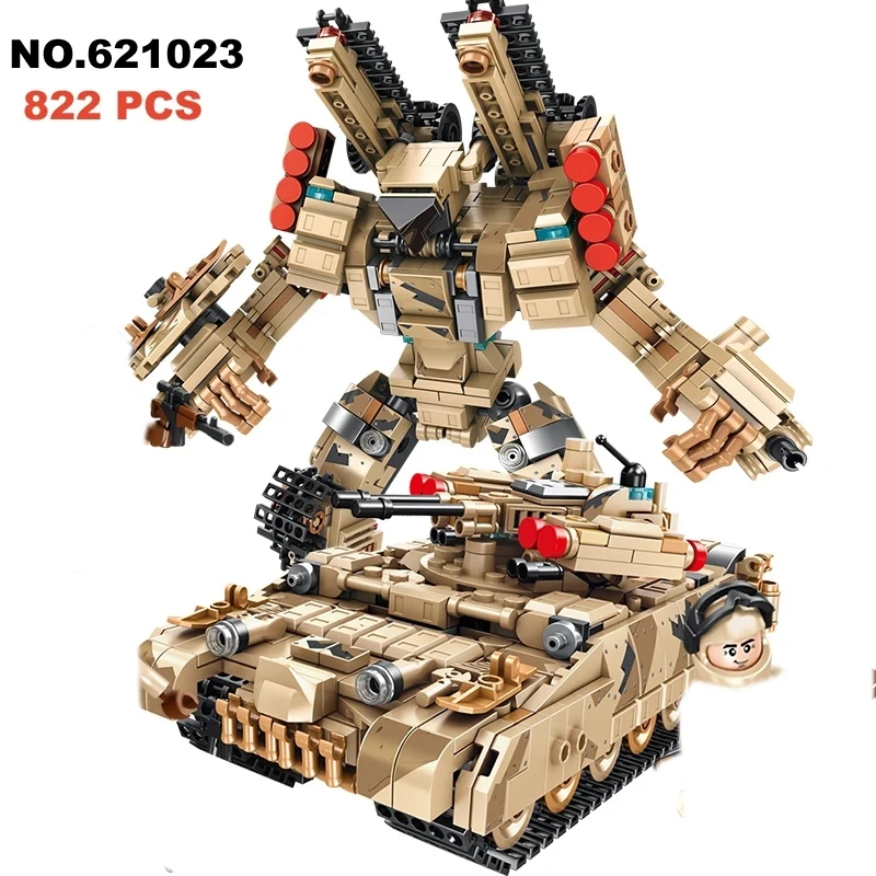 

Военная армия WW2 Terminator BMPT Танк робот-деформатор строительные блоки с оружием солдат 1To2 Кирпичи игрушки для детей подарок 822 шт.