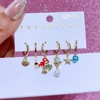 MIGGA 6pcs Mix and Match Mermaid Hoop Earrings Set for Women Gold Plated Copper Huggie Earrings Jewelry 1