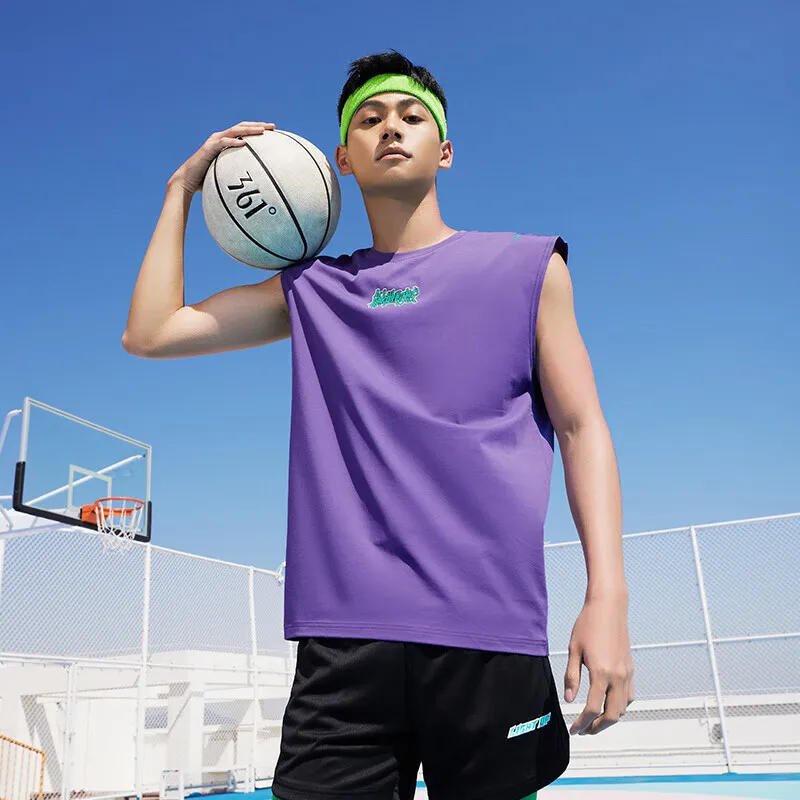 361 Degrees Men's Sports Vest Sleeveless Round Neck Breathable Loose Comfortable Basketball Top Male 652321504 Basketball Jerseys Men Sport Tees
