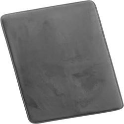 Plush Grey Non - Slip Bath Mat - Ultra Absorbent Coral Velvet Floor Rug - 40cm X 60cm (Grey)