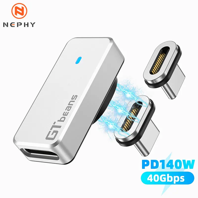 High-Power 140W USB-C Magnetic Adapter with 24-Pin Fast Charging and Data Transfer Capability