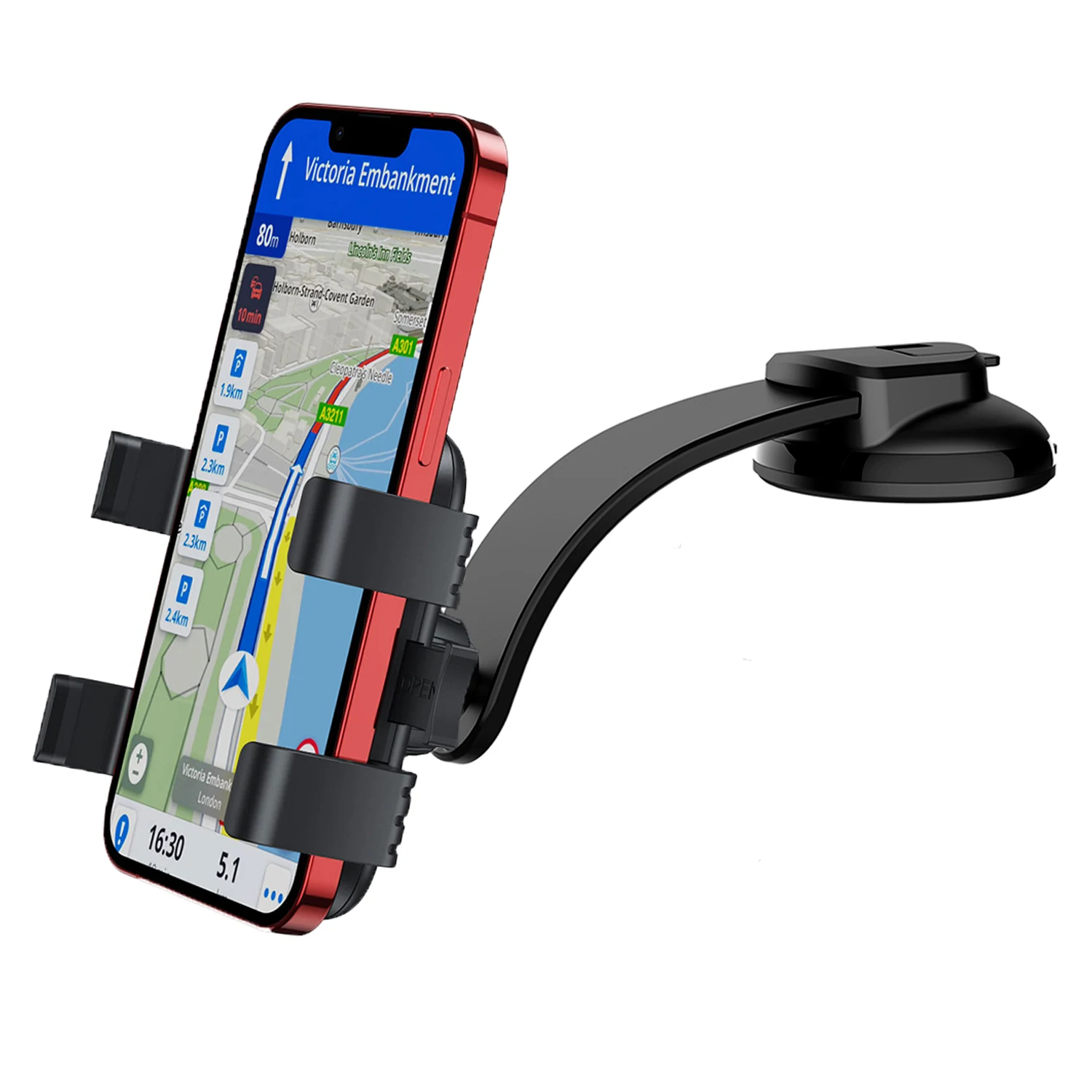 

Car Phone Holder 2023 Upgrade Dashboard & Windshield Adjustable Car Phone Mount 360° Rotation Strong Suction Mobile Phone Holder