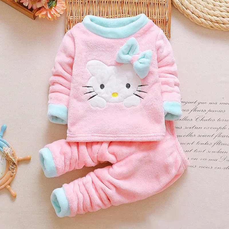 Children Pajamas Fleece Girls Fleece Pajama Sets Toddler Baby
