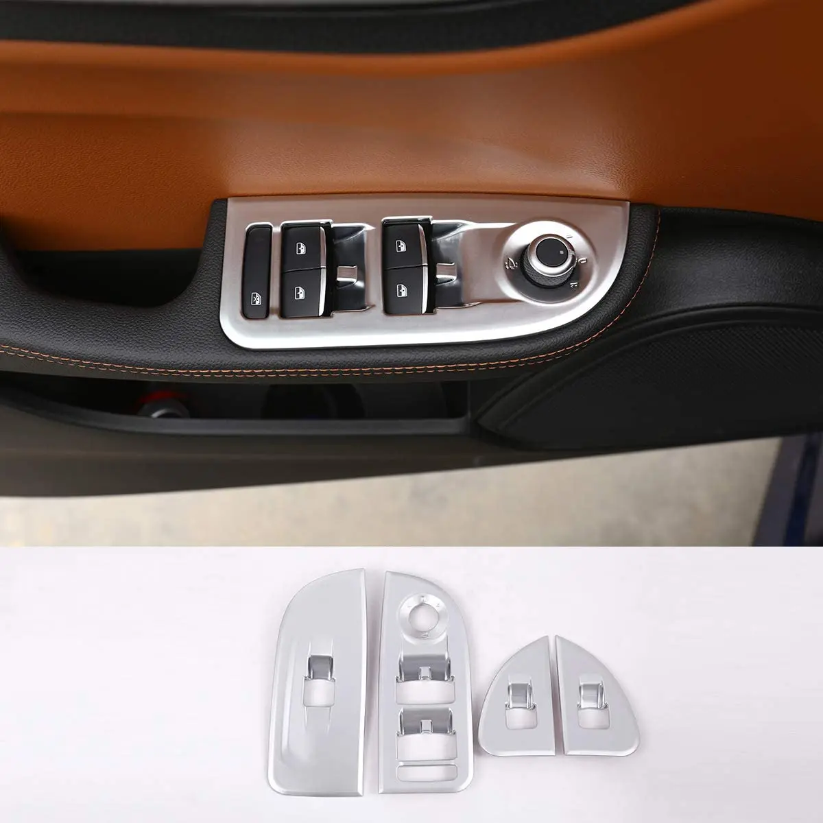 Inner Car Door Armrest Window Switch Trim Cover For Alfa Romeo Stelvio 2017-2021