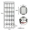 24pocket Hanging shoe rack organizer Over the Door Shoe Organizer Large Breathable Mesh Pockets slippers organizer shoe storage 6