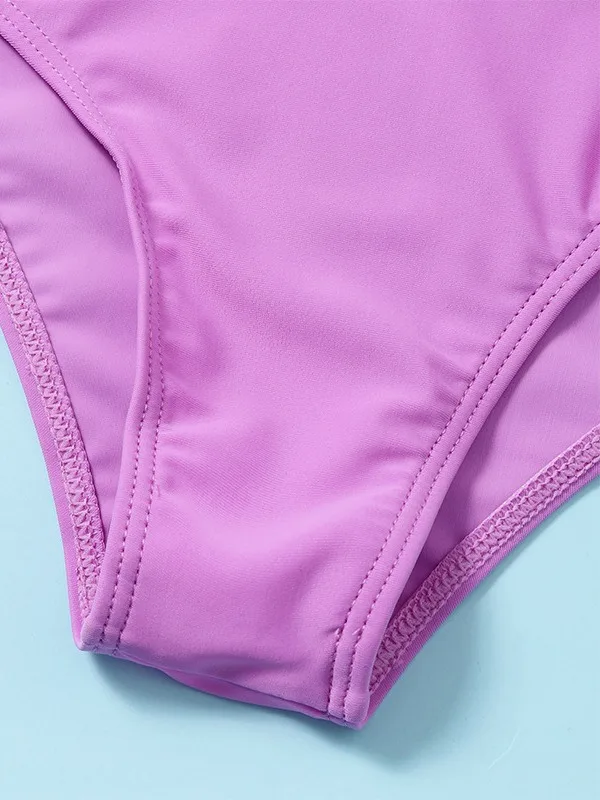 Girls High Waist Bikini Sets with Long Sleeve Crop Tops Kids Swimsuit 7-12 Years Children's Swimwear Teenage Bathing Suit girls swimwear