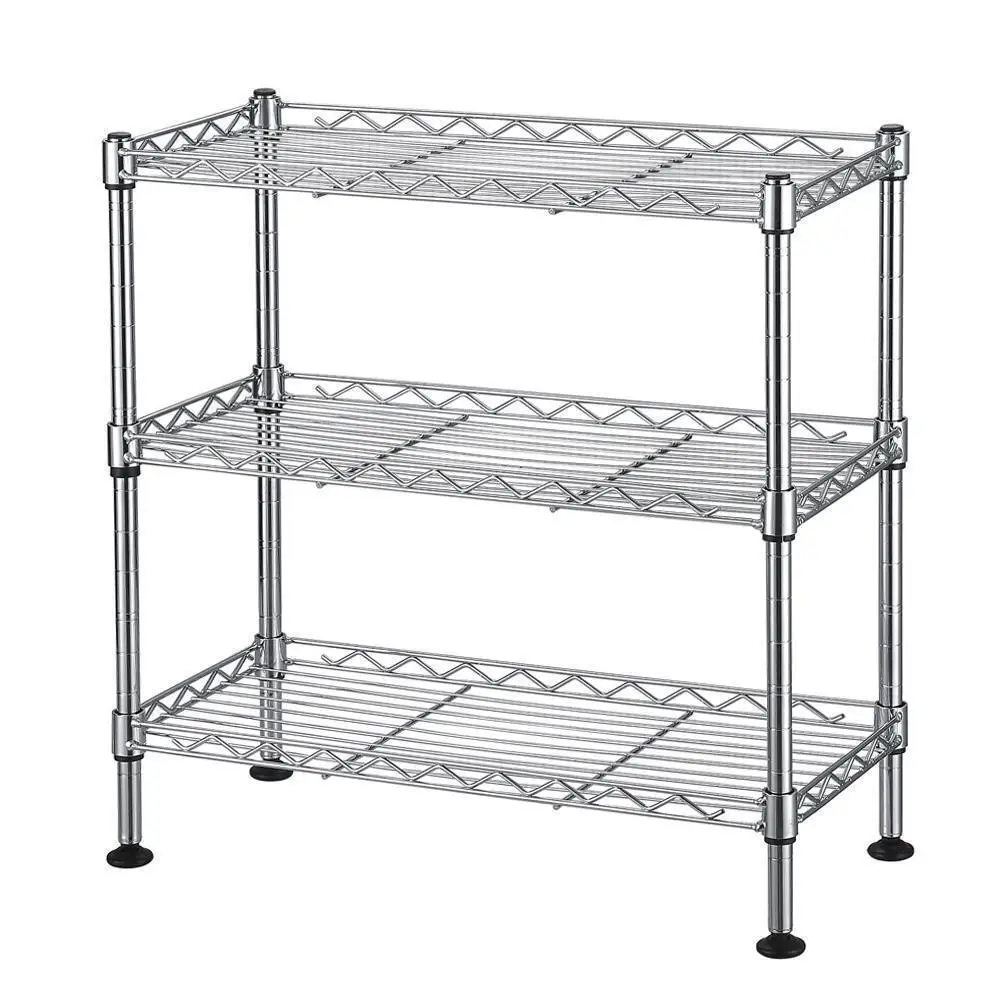 

2x 3 Tiers Standing Rack Kitchen Bathroom Countertop Storage Organizer Shelf