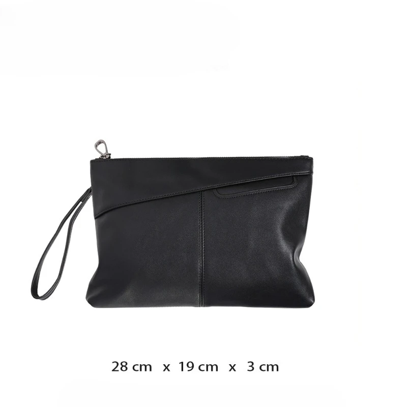 Business Clutches Men Handbag Luxury Large Capacity Men's Clutch Bags Soft Leather Envelope Clutch Male Purse Wrist Hand Bag - 5