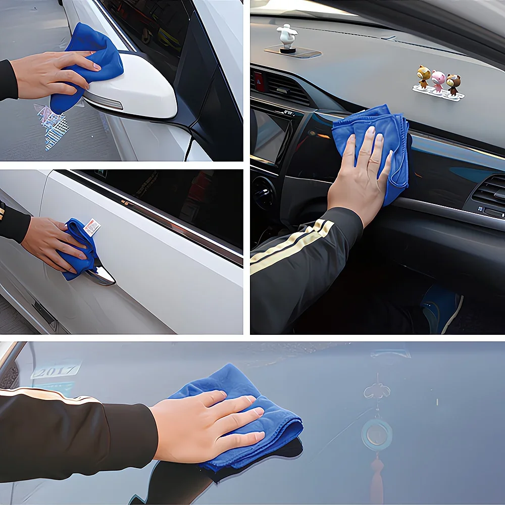 2X Absorbent Towel Thicken Microfiber Suede Cloths Auto Car Motorcycle Cleaning Wash Beauty Supplies Tools Sticker Paint Cleaner Microfiber Cleaning Cloths Car Cleaning Tool