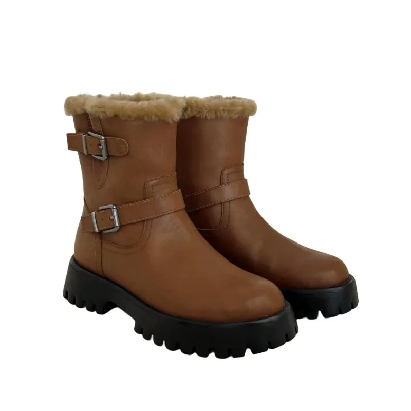 

VII 2023 женские сапоги Зимняя женская обувь комфортная и теплая плюс флисовая утолщенная натуральная шерсть мех одна зимняя обувь Бесплатная доставка