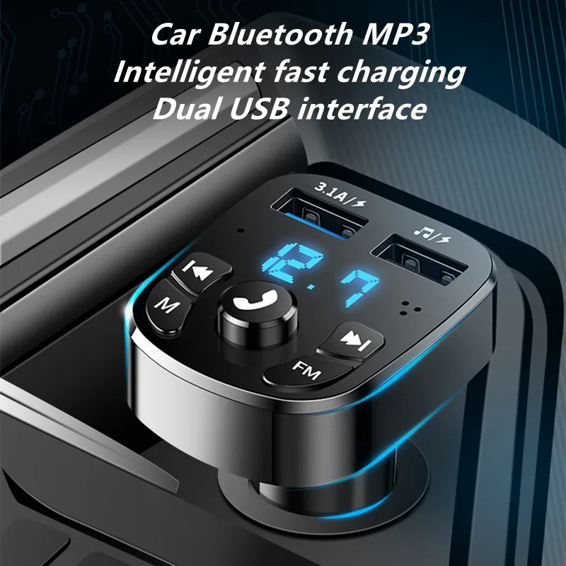 

12-24V Car Bluetooth FM Transmitter 87.5-108 mhz Audio Car Mp3 Player 5V Output USB Auto Car Fast Charge Electronic Accessories