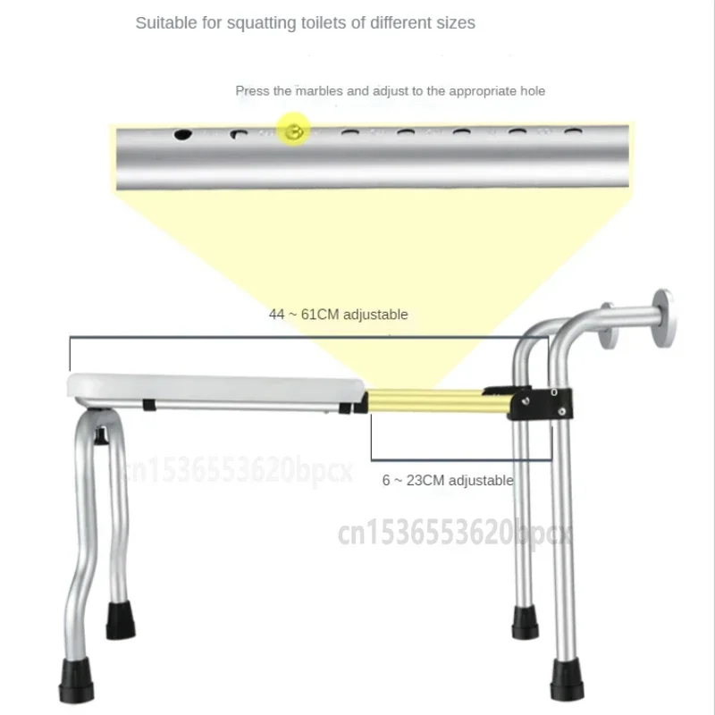 Squat Change To Sit Bathroom Toilet Chair Foldable Aluminum Alloy Shower Stool for Elder Pregnant Woman Bearing 180kg 2
