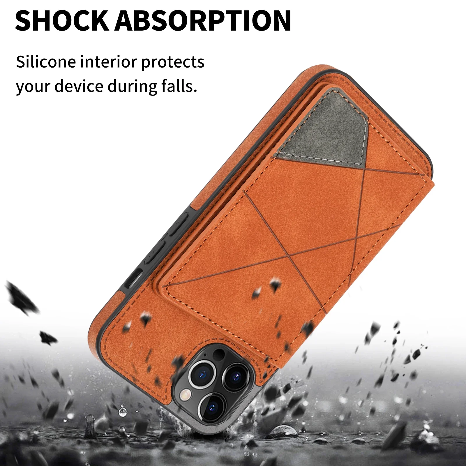 Luxury Leather Wallet Phone Case with Credit Card Holder & Stand Feature