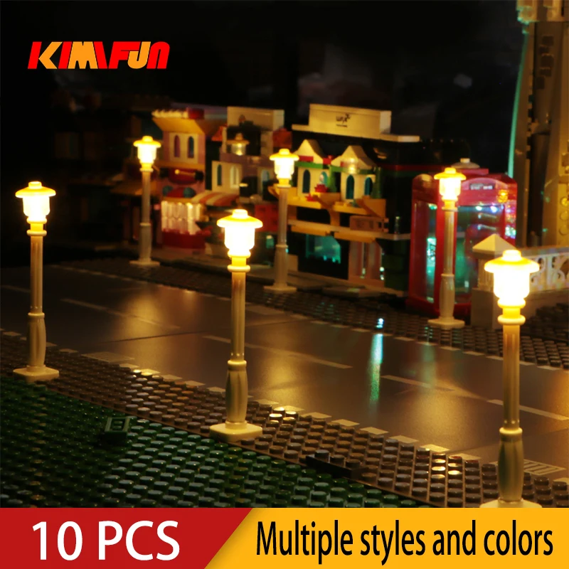 10 Stück 0,8mm Pin RGB LED Bausteine USB für LegoLamp DIY Straßenlampe Stadt Elektrische Dekoration 1X1 Baustein Kompatibel mit Allen Marken