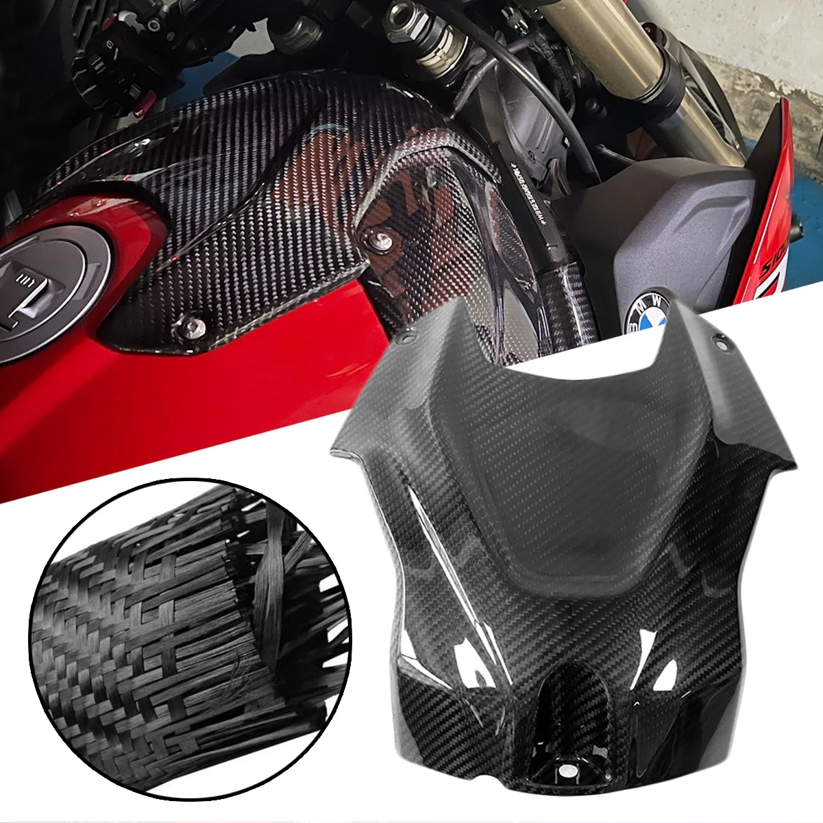 

Semspeed для BMW S1000RR 2021-2022 углеродное волокно передняя крышка бака для мотоцикла крышка воздушного бокса BMW S1000RR Защитная крышка