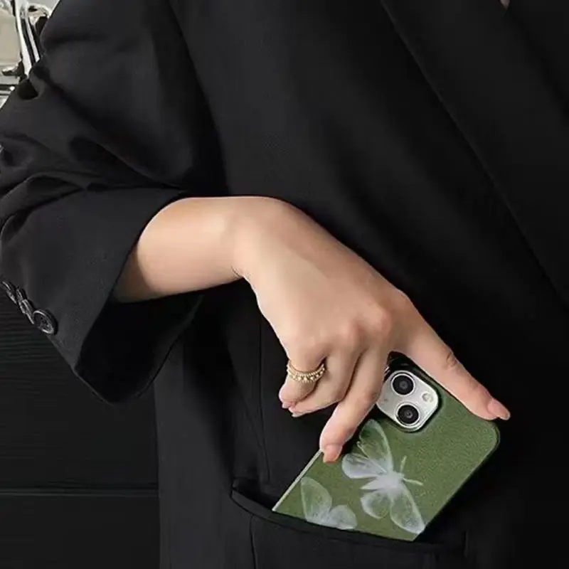 Green White Butterfly Phone Case for iPhone