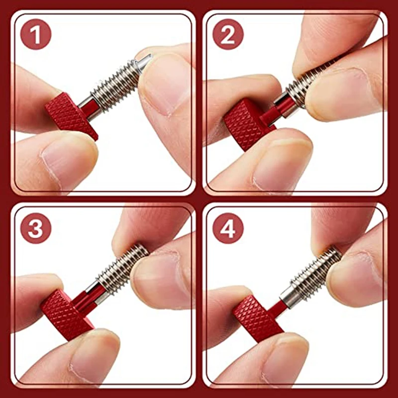 B62B-Red Hand Retractable Spring Plunger With Knurled Handle M6 Type Quick Release Pins For Rolling Toolbox