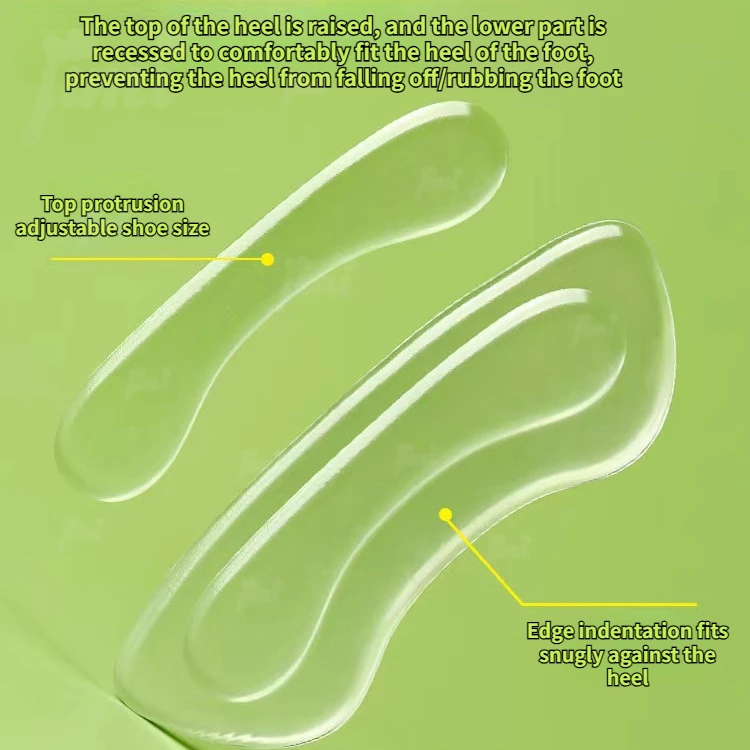 2Pair Silicone Heel Stickers Heels Grips Anti Slip Heel Cushions Non-Slip Relieve Pain Inserts Pads Foot Care Protector with heel grips