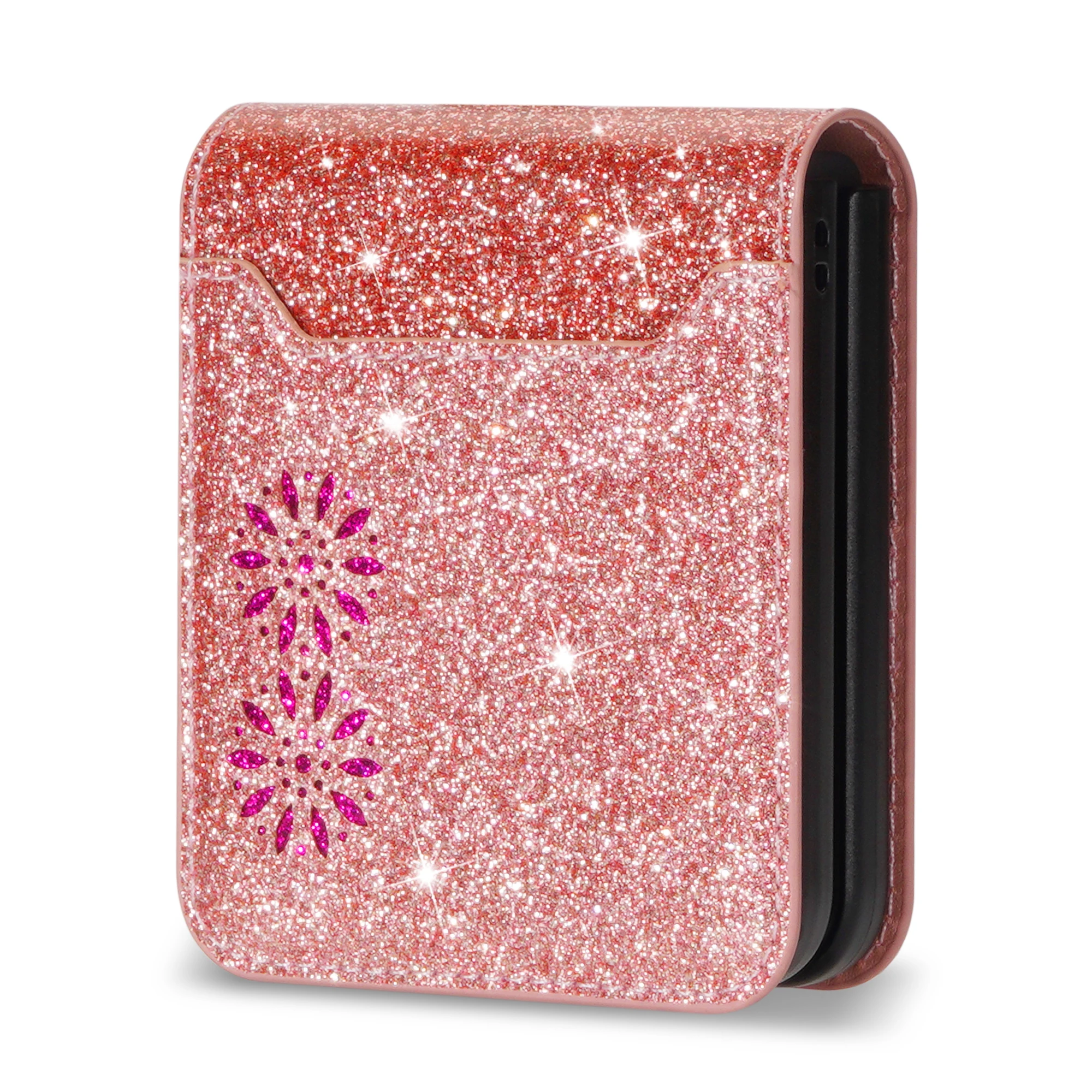 Glitzernde Schutzhülle für Samsung Galaxy Z Flip 8 7 FE 6 5 4 3 5G Flip6 Flip7 mit Kartenhalter und Lederhülle – Detail 7