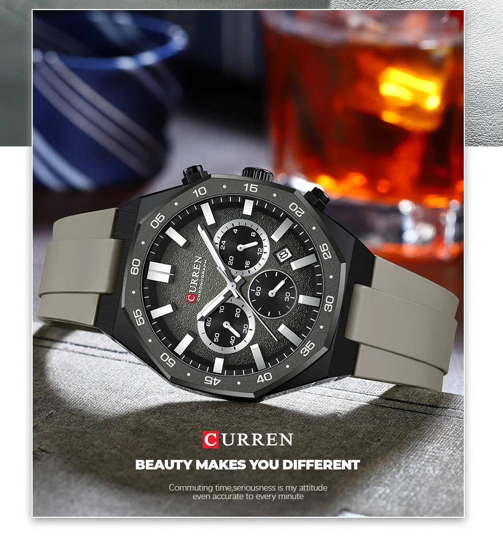 Montre à quartz classique pour homme, multifonctionnelle, lumineuse, chronographe, calendrier, étanche, sport, mode._voghion.com