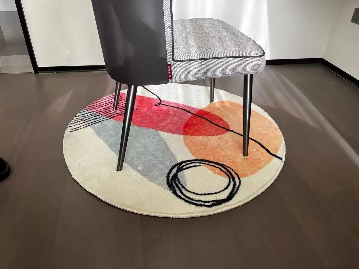 Modern Abstract Carpets for Living Room Minimalist Bedroom Decor Round Plush Rugs Chair Floor Mat Anti-slip Large Area Carpet photo review