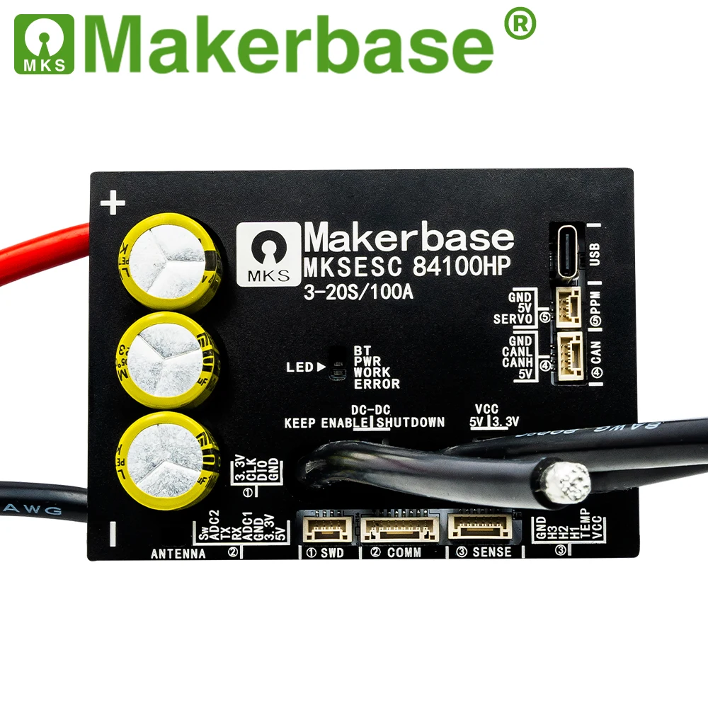 Makerbase VESC 84100HP 84V 100A High Current With Alu PCB Based on VESC For E-Foil Fight Robot Surfboard AGV Robot