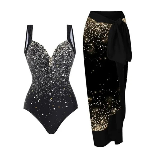 매혹적인 블랙 프린트 수영복으로 해변과 수영장에서 자신감 있게 빛나세요