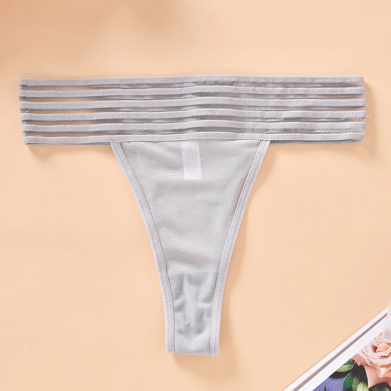 High-Waist Seamless Nylon Briefs Women's Sexy Attractive Mesh Transparent Comfortable Thin Breathable High-Rise Thong Underwear