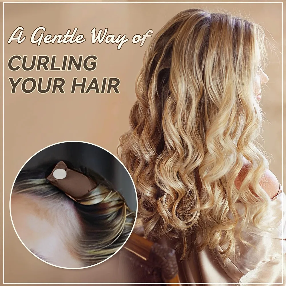 in1 Heatless Curling Rod Sponge Curler Iron Big Wave Lazy