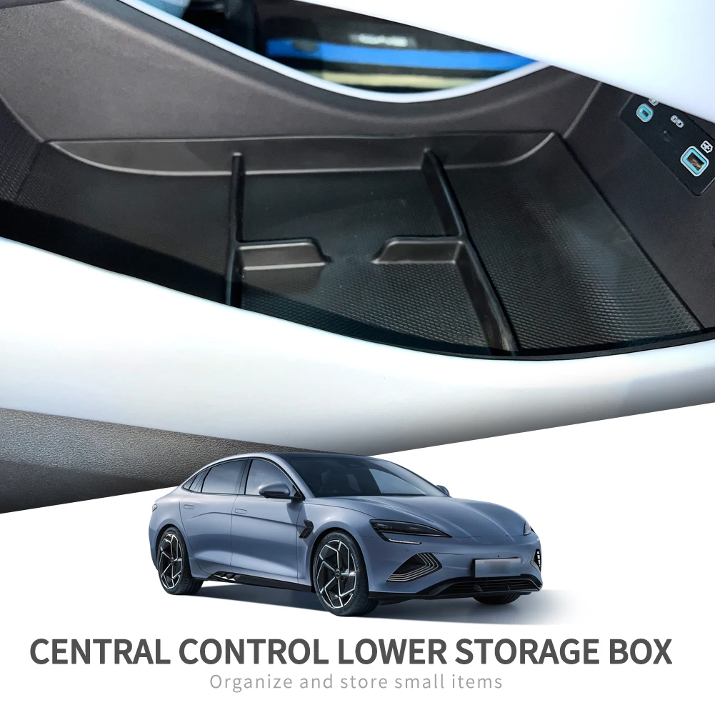 for BYD Seal EV Central Armrest Lower Layer Storage Box TPE Car Center Console Tray Organizer Accessories