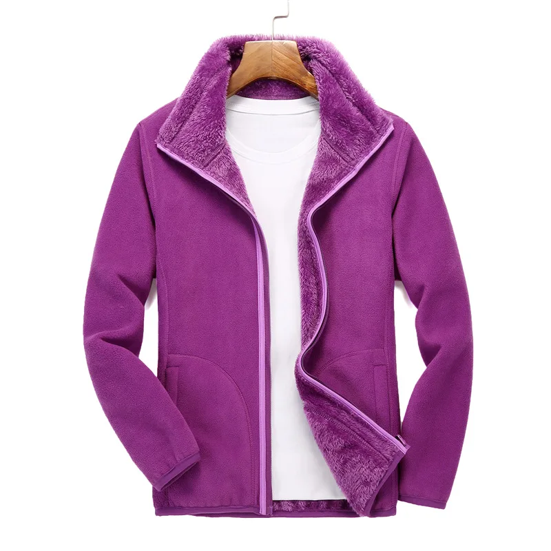 New Style Polar Fleece Men's and Women's Warm Thickened Fleece Fashion Casual Coral Fleece Reversible Jacket
