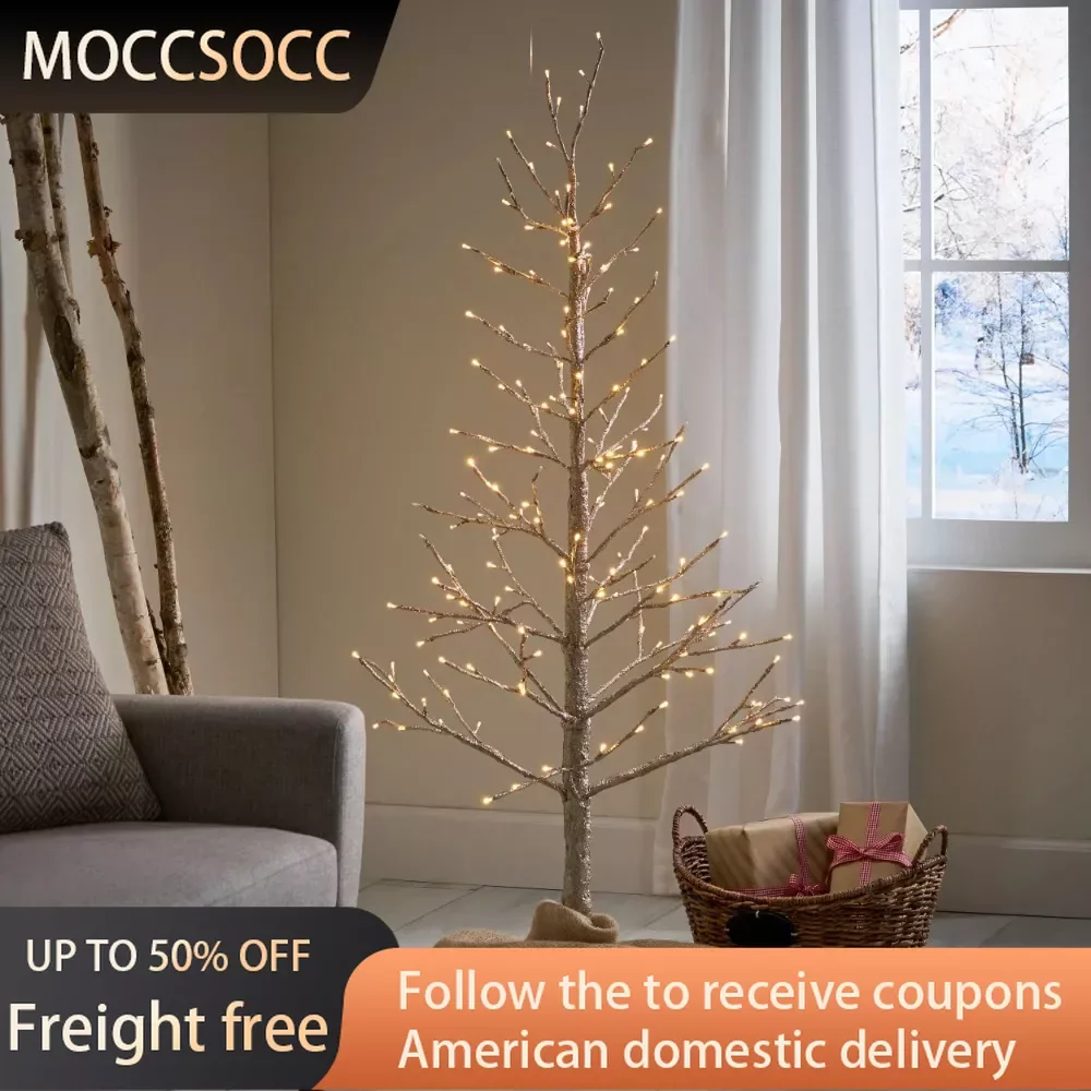 

Pre-Lit 5' Artificial Twig Christmas Tree With 186 Warm White LED Lights Christmas Decoration Liquidation New Year's Decor Trees
