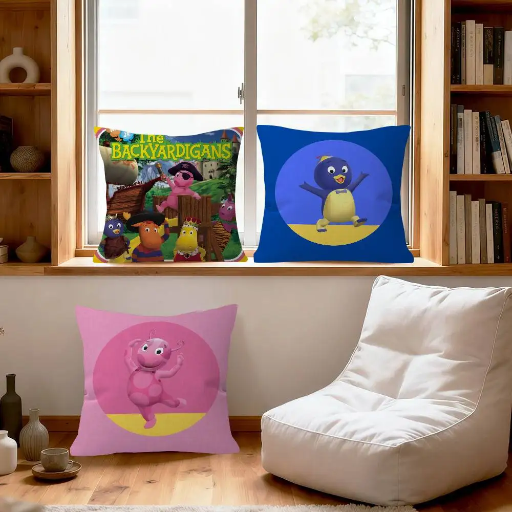 Playful Backyardigans Decorative Throw Pillow Cover - Cozy Square Accent