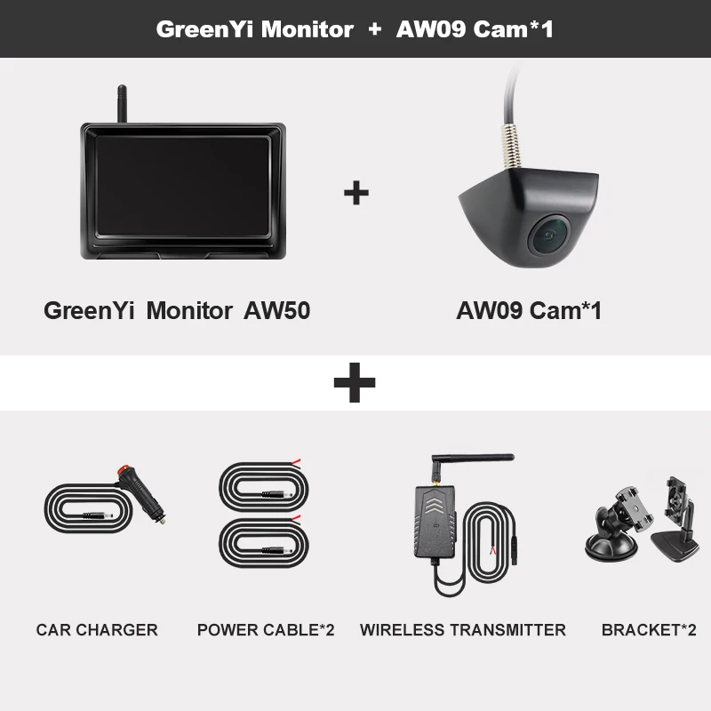 GreenYi-Moniteur de rétroviseur intérieur de voiture, système d'affichage  vidéo, prise en charge HD 1080P, caméra de s'agisse avant et arrière, AHD,  5 pouces - AliExpress