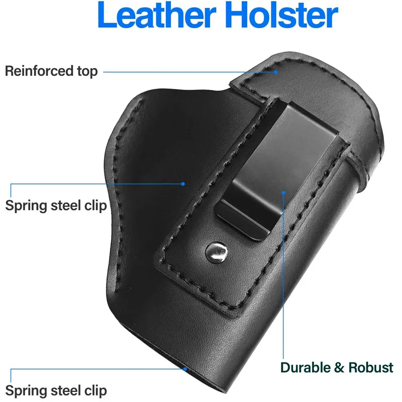 IWB Leather Holster, Genuine Leather Holster for Glock 19/42/43X, Sig P365/P320/P220, Ruger LCP/LC9S/Security 9/Max 9, Taurus