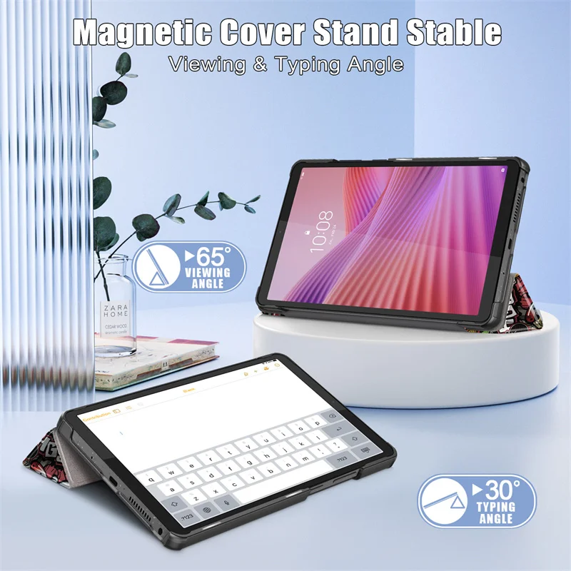 Fashion Paint Smart Magnetic Leather Cover